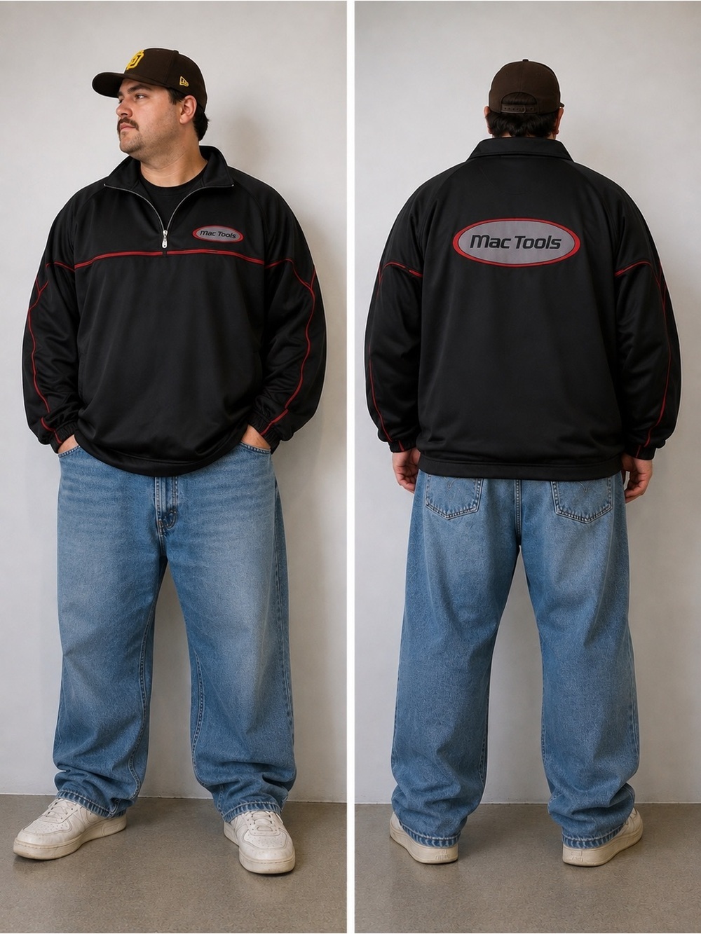 Mac Tools 1/4 Zip Black Pullover Sweater - Mens 2XL